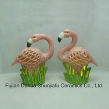 Ceramic Lawn Flamingos Frameless LED