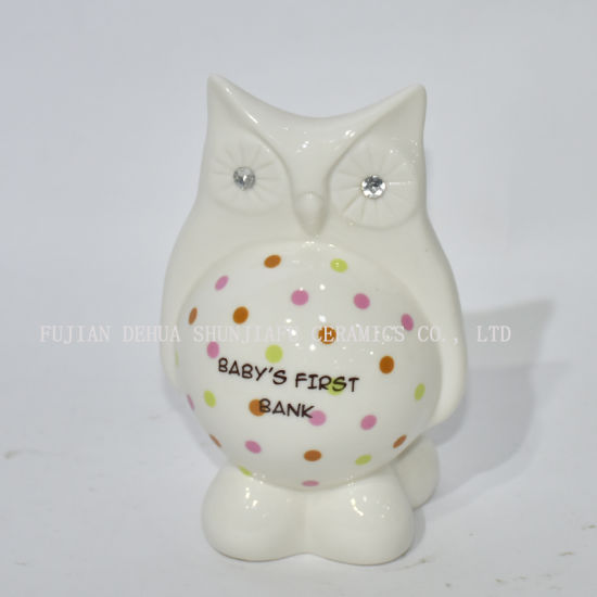 The Owl Shape Piggy Bank with Color Wave DOT