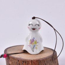 Lovely Wind Chimes White Porcelain Small Laughing Sunny Flowers Dolls