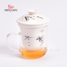 Creative Transparent Mug Glass & Ceramic Tea Infuser Cup