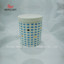 Lip Porcelain Drinking Mug with Lid, Coffee Cups