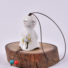 Lovely Porcelain Small Cute Laughing Sunny Flowers Dolls, Wind Bells