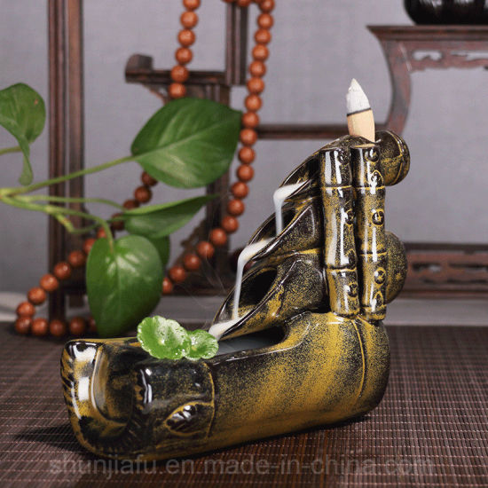 Ceramic Waterfall Backflow Incense Burner Production Supplier Cone Incense Backflow Holder