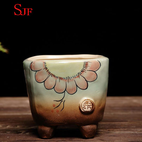 Hand-Painted Flowerpot Ceramic Zakka Crude Pottery