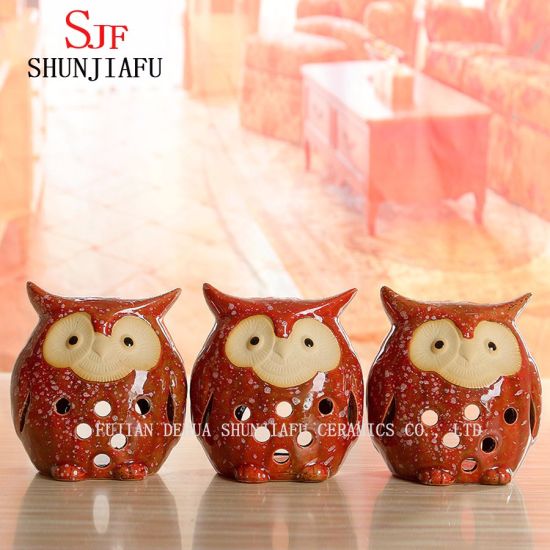 Set of 3 Small Ceramic Owls Figurine Home Decoration Gift Home Decorative