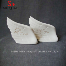 Ceramic Angel Wings with Letter