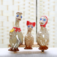Family Originality Plump Ceramic Glazed Duck Figures