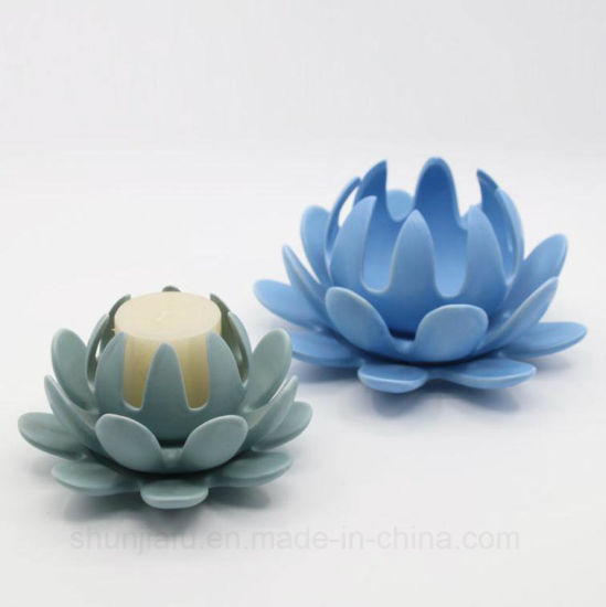Flower Shape Candle Holder Ceramic Candlestick for Home/Party/Weeding/Christmas