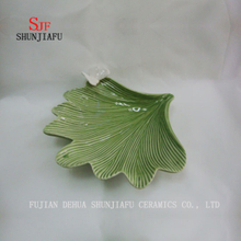 Green Leaf Ceramic Hq Dish Sauce Dipping Dinnerware Plate