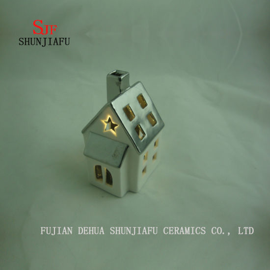 Small House Ceramic Candle Holders/C