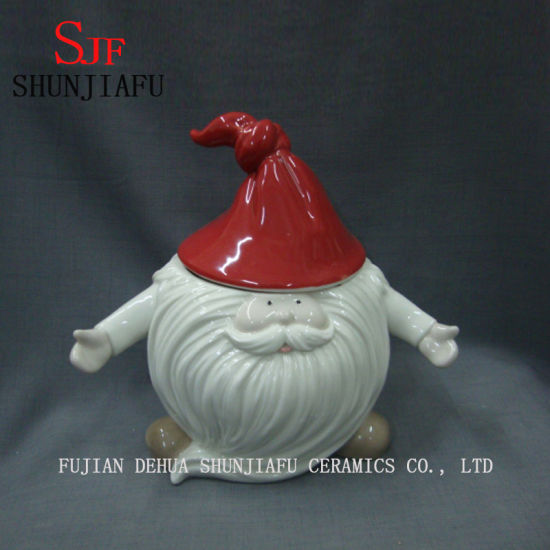 Ceramic Lovely Santa Claus Jar or Family Christmas Decorations
