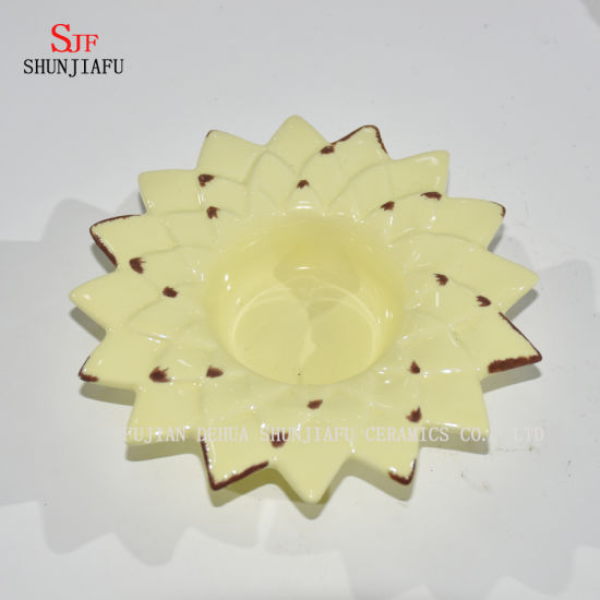 More Color Lotus Flower Shape Tealight Candle Holder Ceramic Candlestick