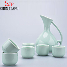 Ceramic Green Sake Set for Home Decoration