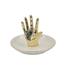 Hand holder design bracket Ceramic jewelry tray