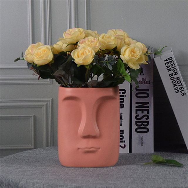 Home Decoration Abstract Faces Decorative Vases Ceramic Face Vase