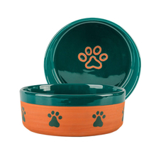 Size Set Ceramic Pet Feeder Circular Ceramic Dog Bowl 