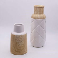 Home Decoration Fashion Wood Grain Ceramic Vase
