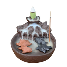 Two Fish Design Ceramic Backflow Incense Burner