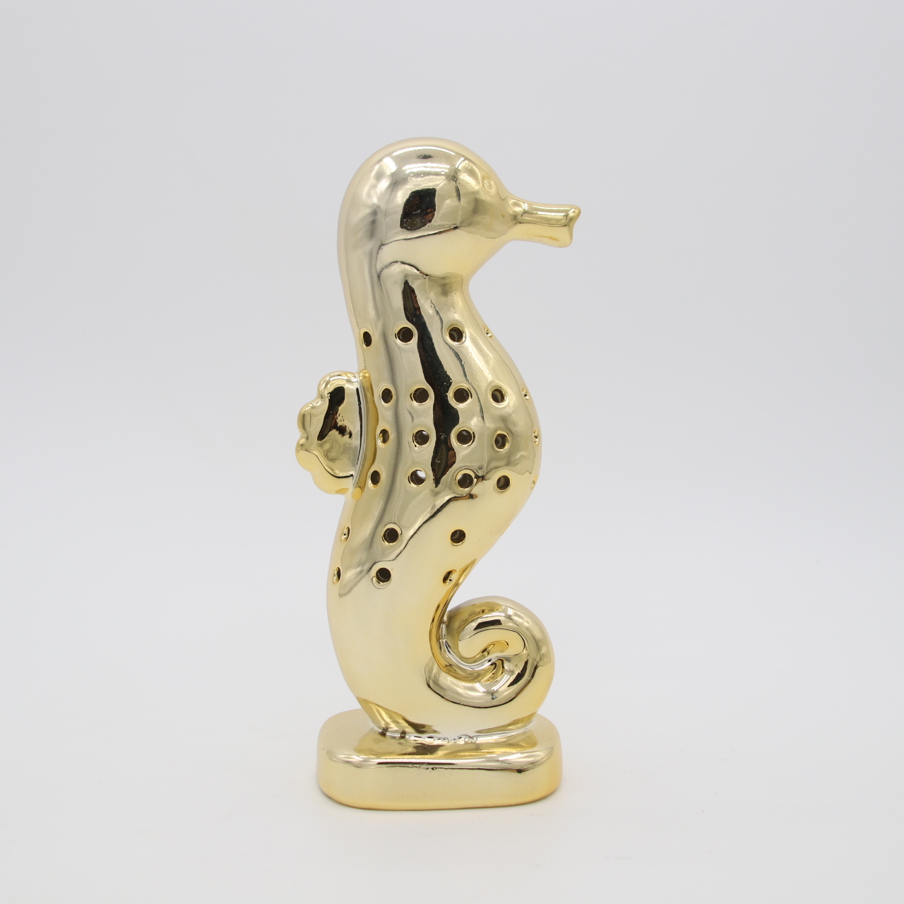 Ceramic Seahorse Gold Ceramic Statue Animal ornaments Home furnishings