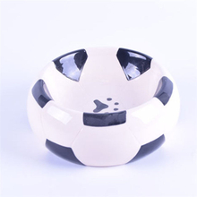 Football Design Bowl Bottom Printing Dog Footprint Ceramic Pet Feeder Dog Bowl Cat Bowl