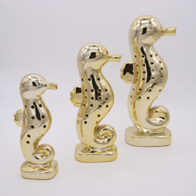 Ceramic Seahorse Gold Ceramic Statue Animal ornaments Home furnishings