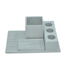 Gray Horizontal Plate 4 Holes Diatomite Toothbrush Holder Toothbrush Holder Soap Dish Etc Suit
