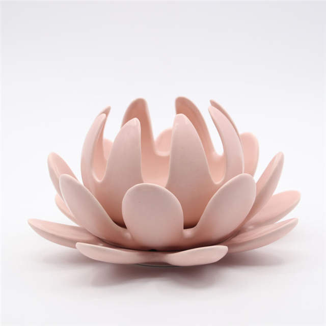 Various Flower Styles Different Color Porcelain Statue Handmade Crafts Figurine Ceramic Flower Candle Holder