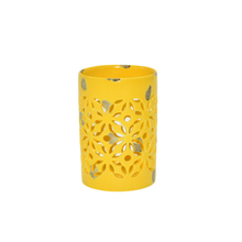 Hollowed Out Our Christmas Yellow Glaze Ceramic Candles Lanterns