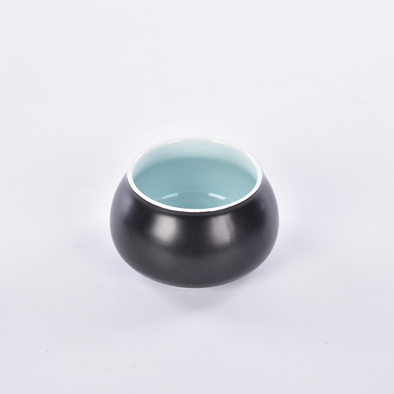 Black Glossy Glaze Black Sake Pot Wine Cup Wax Warmer Black Ceramic Sake Set