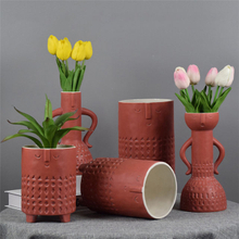 Home Table Decoration Various Facial Expressions Faces Ceramic Vases 