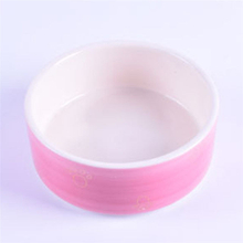 Pink glaze Ceramic Pet Feeder Ceramic Dog Bowl