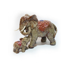 Ceramic Elephant Pulls Baby Elephant Ceramic Large Elephant Statue Ceramic Animal Ornament