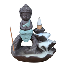 Ceramic Green Statue Ganesha Waterfall Backflow Incense Burner Stick Incense Holder 