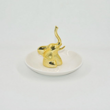 Golden Elephant Shape Wedding Decoration Gift Jewelry Tray Trinket Tray Ceramic Wedding Ring Holder 