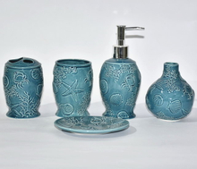 Sea Style Set Five Bathroom Sanitary Bathroom Accessories Ceramic Bathroom Accessory Set 