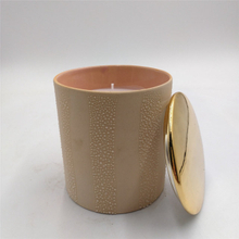 for Love Light A Romantic Fire Gold Plated Cover Marble Glaze Ceramic Candle Jar
