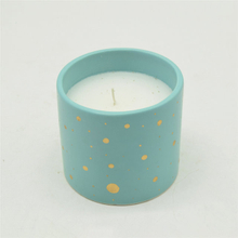 Blue and gold speckled ceramic candle cups