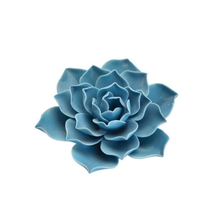Blue Rose Flower Color Home Decor Wedding Decoration Porcelain Flower Figurine Statue Ceramic Flower