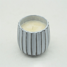 Embossed Strip-style Ceramic Candle Cup