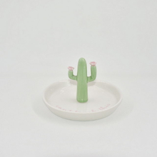 Green Cactus Shape Home Decor Gift Trinket Tray Ceramic Wedding Ring Holder Jewelry Display Tray