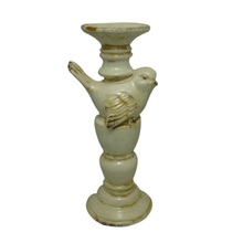 Kalalou Roman Ceramic Little bird Pillar Candle Holders 