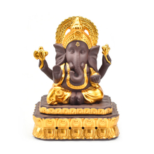 Ceramic Golden Ganesha Incense Burner Wedding Supply Censer Holder Waterfall Flowing Backflow 
