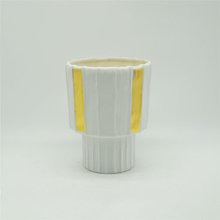 Modern Style White Dots Rugby Style Colorful Golden Yellow Baisha Phnom Penh Modern Style Pointed foot Ceramic Vase