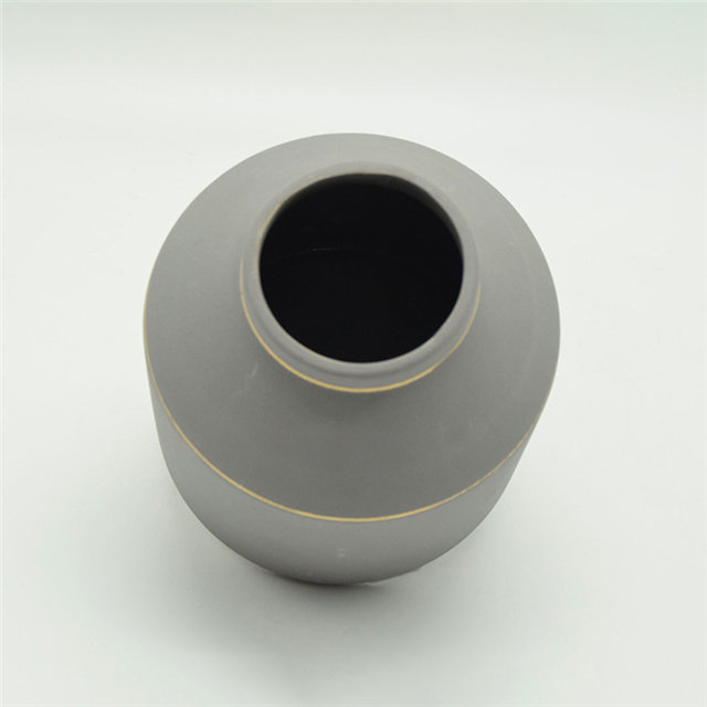Modern Style White Dots Rugby Style Golden gray Tall body Ceramic Vase