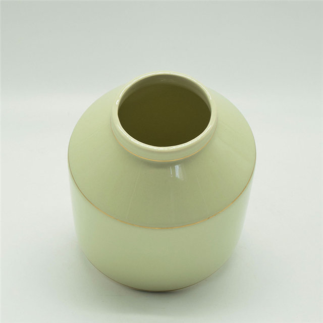 Modern Style White Dots Rugby Style Colorful Golden Yellow Tall Body Characteristic Personality Ceramic Vase