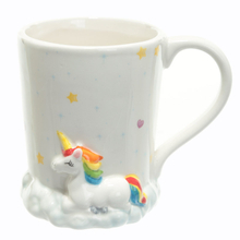 Waves at the bottom stand Animal Unicorn of ceramic coffee cup