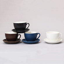 custom logo gift box porcelain coffee mug 320ml Black 、white Match with ceramic cup plate Coffee Ceramic Cup set