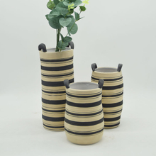 Home Furnishing Decoration Tabletop The Latest Creative Glaze Geometric Figure Handlebar Ceramic Vase