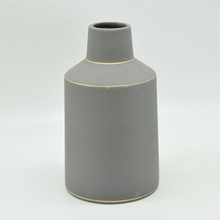 Modern Style White Dots Rugby Style Golden gray Tall body Ceramic Vase