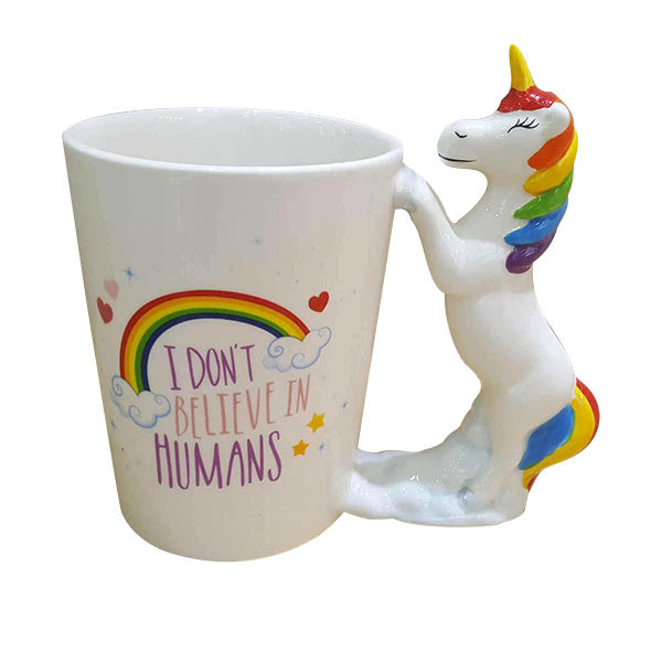 Animal Unicorn Handlebar ceramic coffee cup